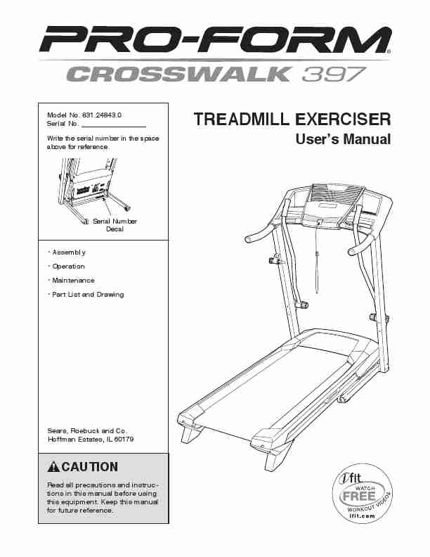 ProForm Treadmill Crosswalk 397-page_pdf